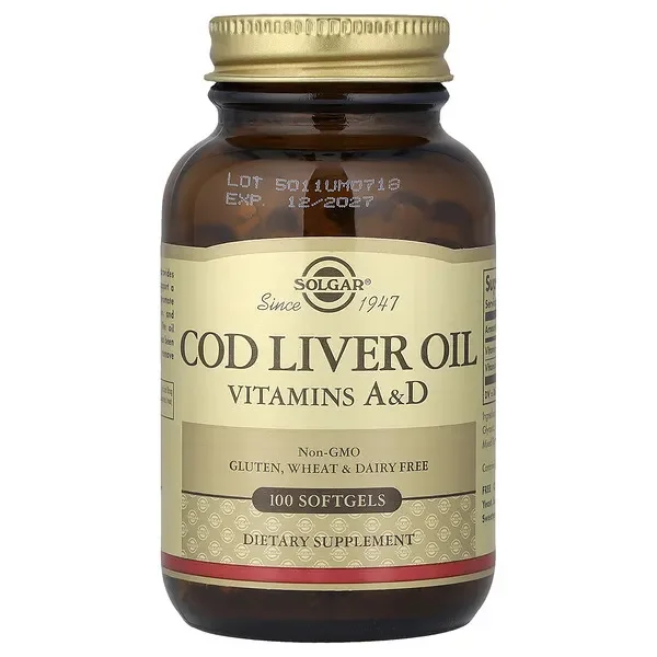 Order Now Solgar, Cod Liver Oil, Vitamins A & D, 100 Softgels