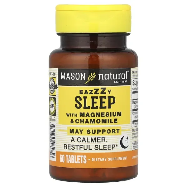 Mason Natural, Eazzzy Sleep, with Magnesium & Chamomile, 60 Tablets Today Only