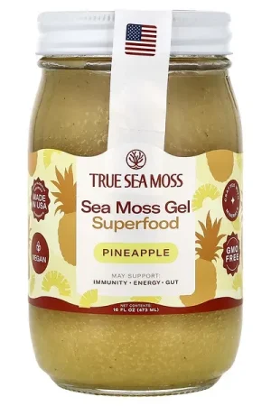 Flash Sale True Sea Moss, Sea Moss Gel Superfood, Pineapple, 16 fl oz (473 ml)