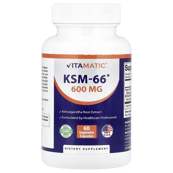 Vitamatic, KSM-66®, 60 Vegetable Capsules Authentic