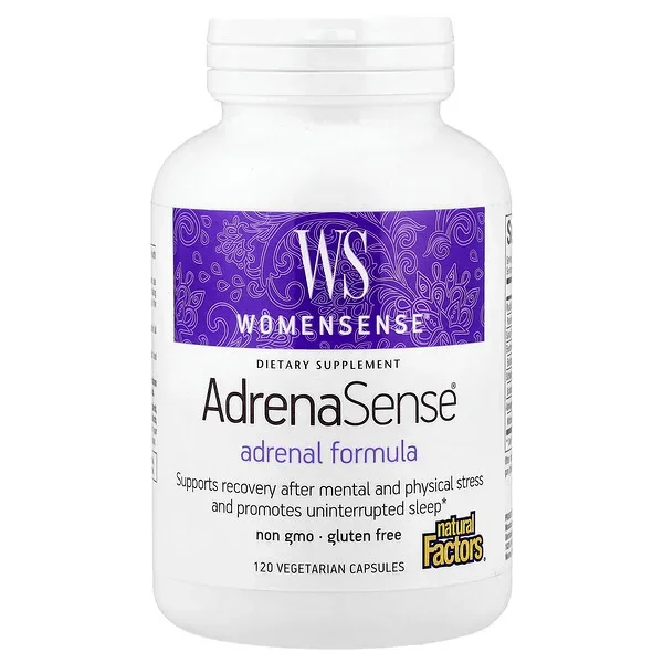 Natural Factors, WomenSense®, AdrenaSense®, Adrenal Formula, 120 Vegetarian Capsules Free Returns