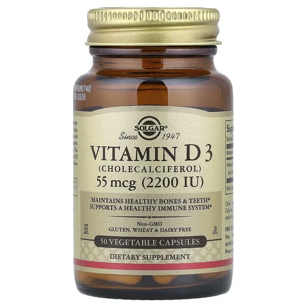 Cheap Solgar, Vitamin D3, 55 mcg (2,200 IU), 50 Vegetable Capsules