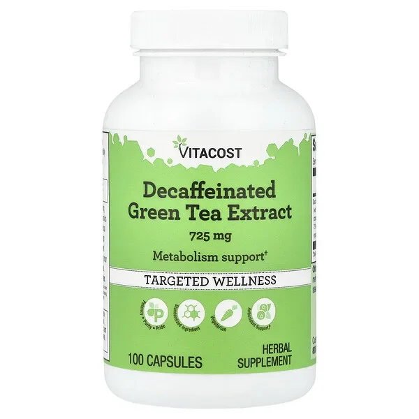 Vitacost, Decaffeinated Green Tea Extract, 725 mg, 100 Capsules Crafted
