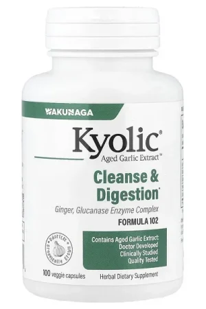 Holiday Sale Kyolic, Aged Garlic Extract™, Cleanse & Digestion, Formula 102, 100 Veggie Capsules