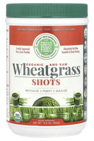 Factory Price Green Foods, Organic and Raw Wheatgrass Shots, 10.6 oz (300 g)