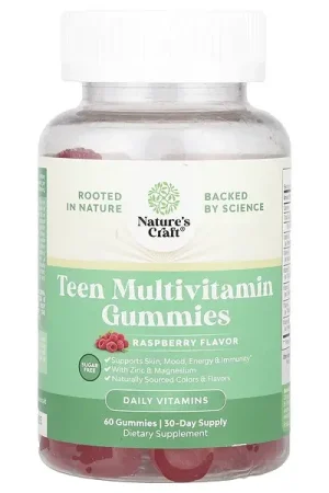 Buy Online Nature‘s Craft, Teen Multivitamin Gummies, Sugar Free, Raspberry , 60 Gummies