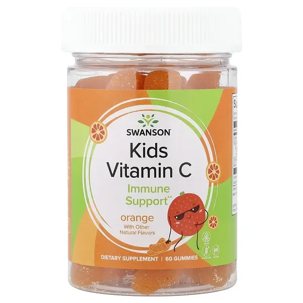 Swanson Vitamins, Kids Vitamin C, Orange, 60 Gummies Fresh Stock