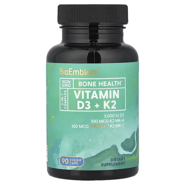 Secure Checkout BioEmblem, Vitamin D3 + K2, 90 Veggie Caps