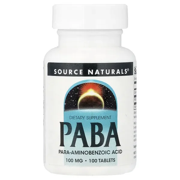 Free Returns Source Naturals, PABA, 100 mg, 100 Tablets