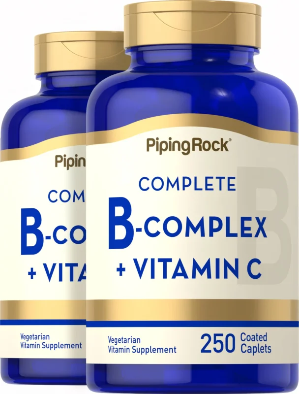 B-Complex Plus Vitamin C, 250 Coated Caplets, 2 Bottles Must Have