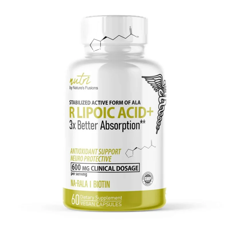 R Lipoic Acid Plus 600mg - 60 Vegan Capsules (30 Servings) Certified